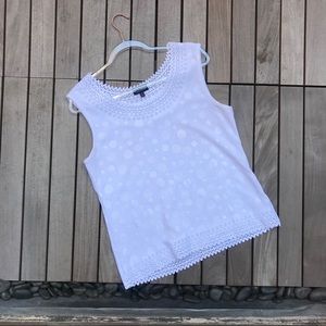 CHANCES R White Cut Out Sleeveless Round Neck Top